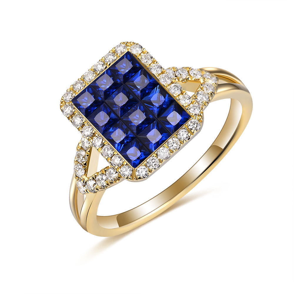 Twist Ring with Blue Sapphire