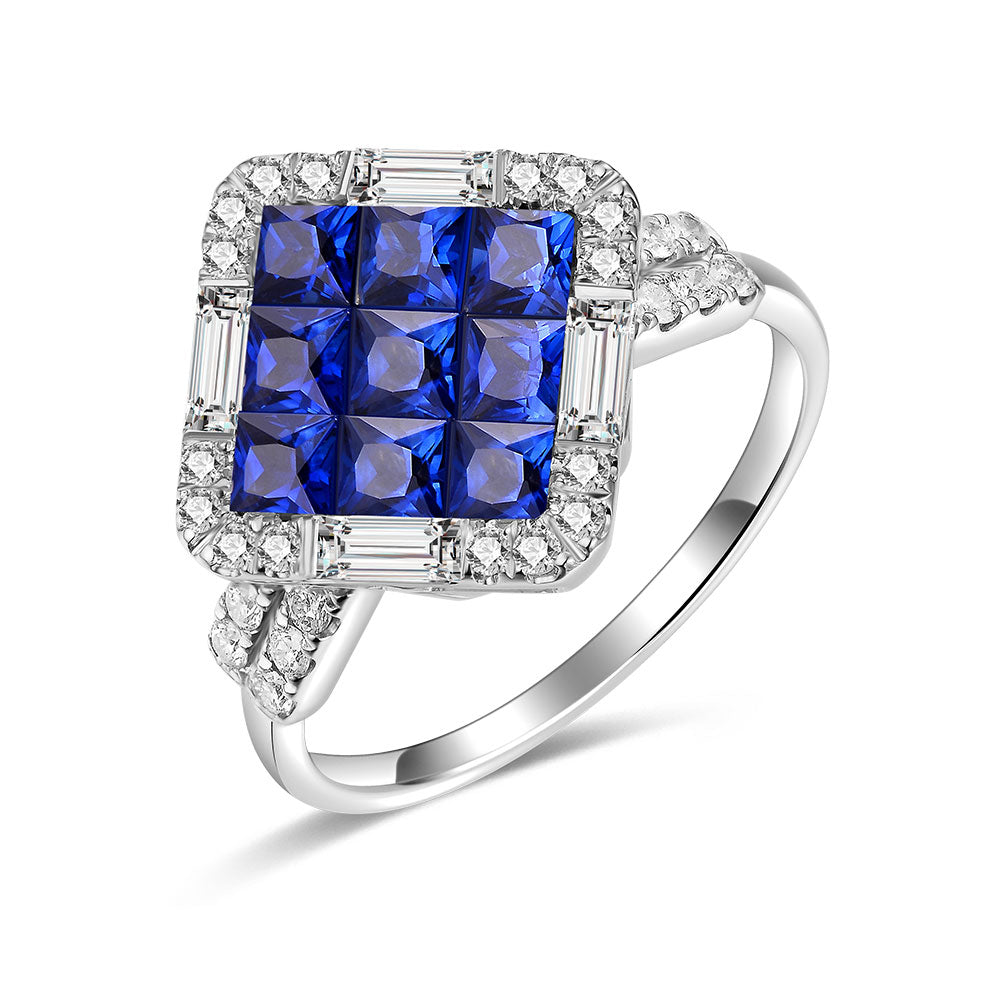 Twist Ring with Blue Sapphire