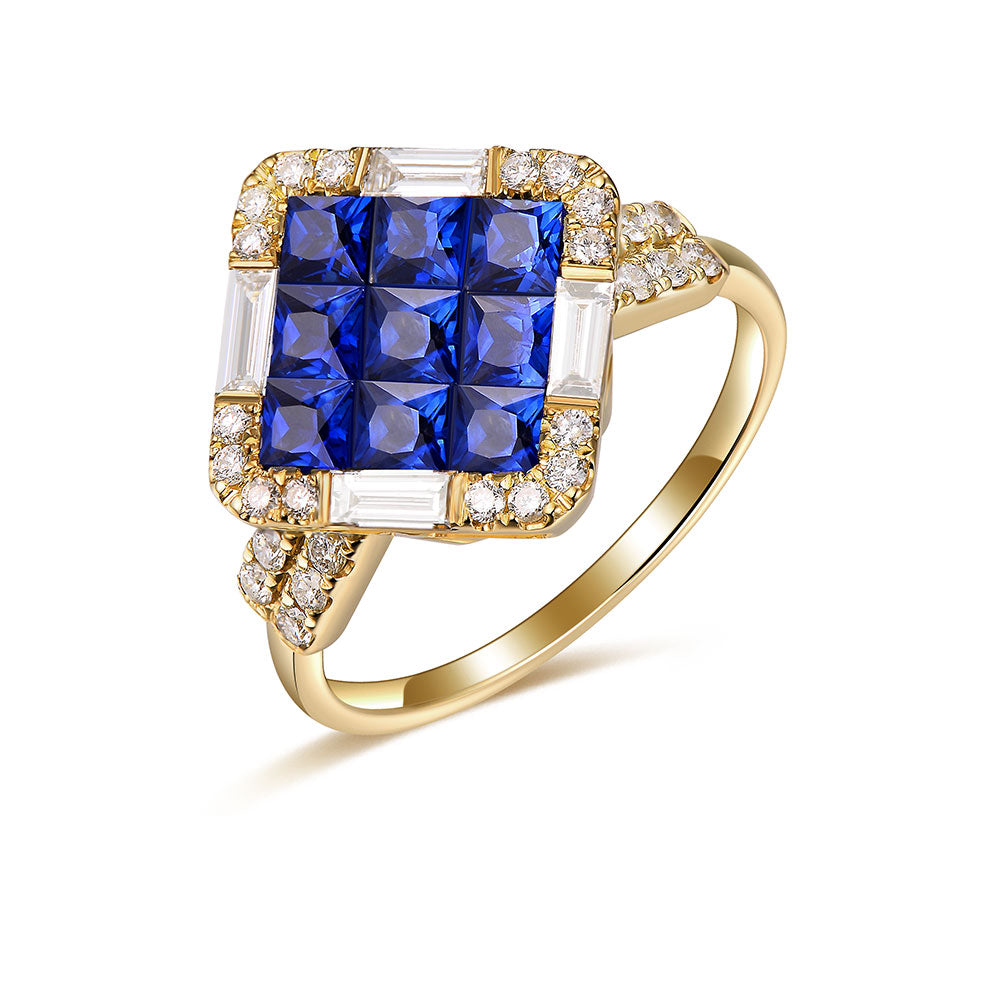 Twist Ring with Blue Sapphire