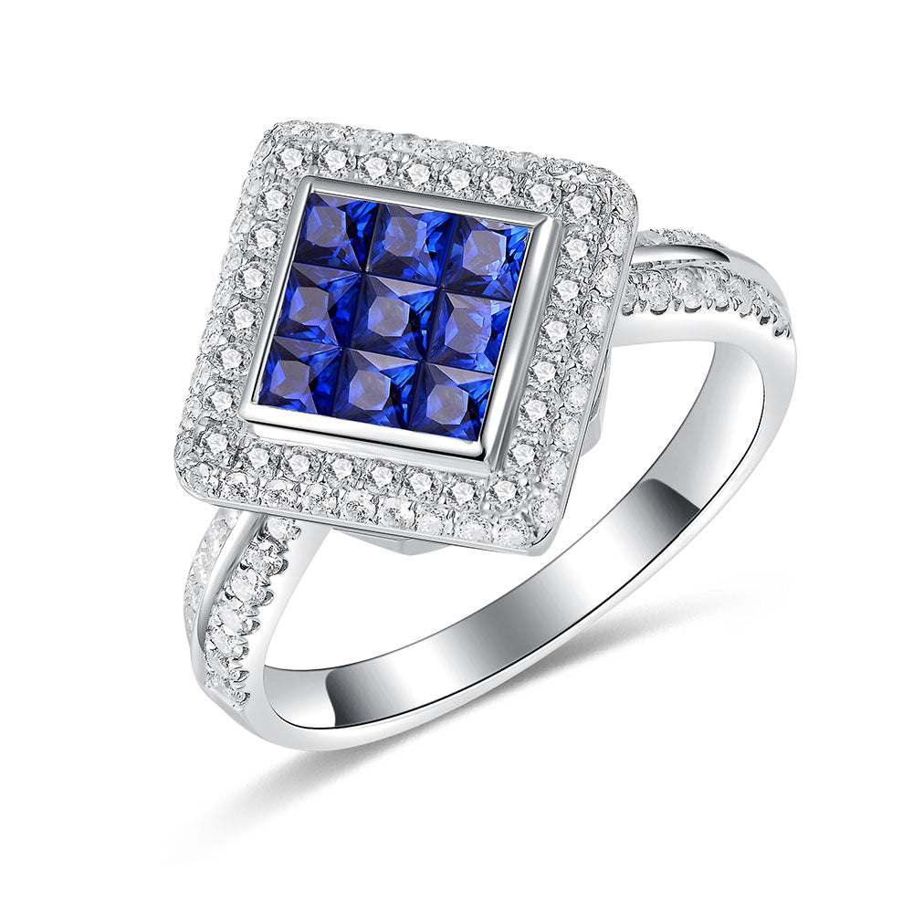 Twist Ring with Blue Sapphire