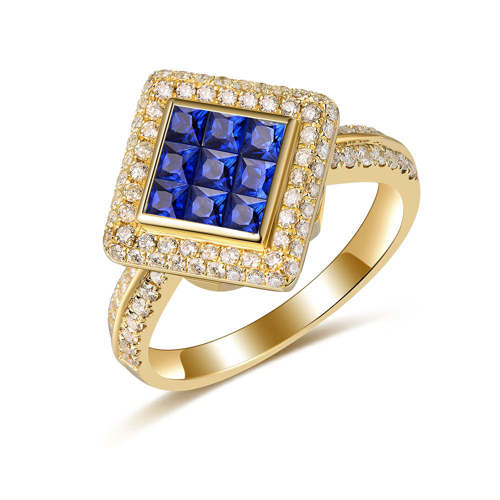 Twist Ring with Blue Sapphire