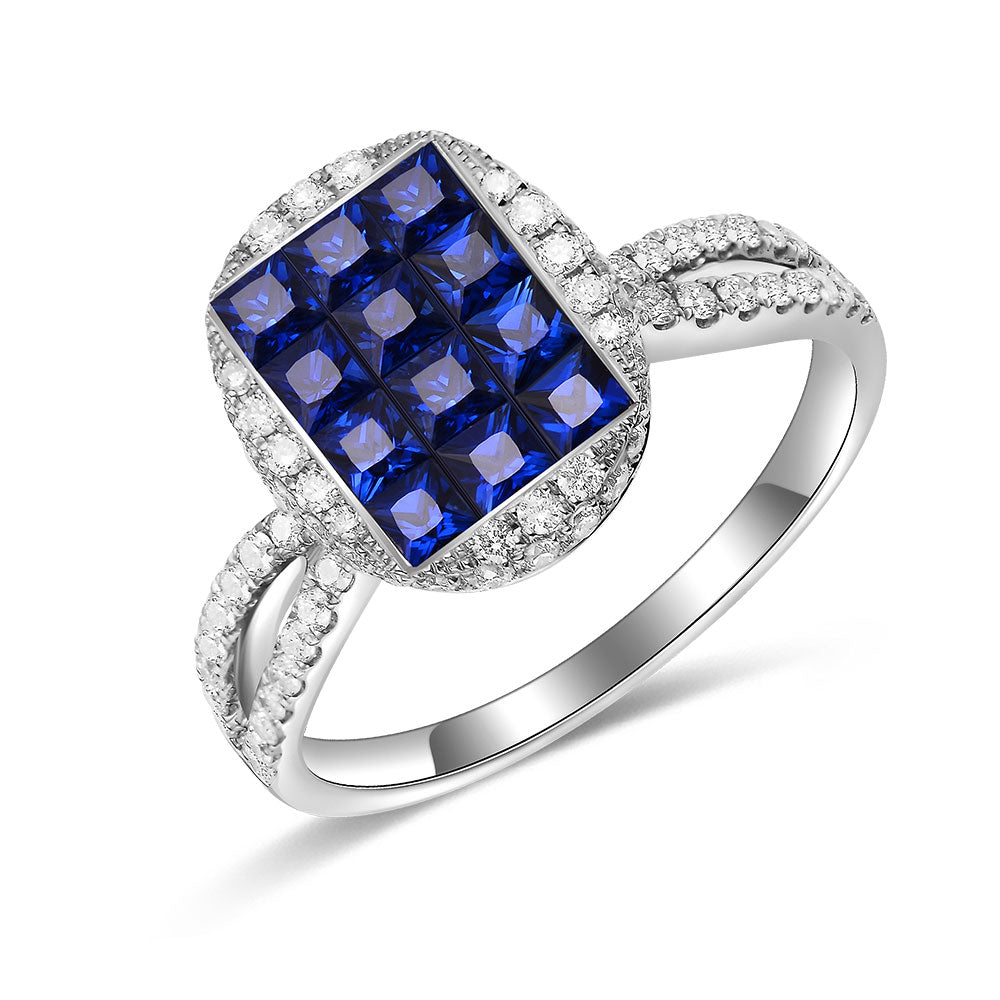 Twist Ring with Blue Sapphire