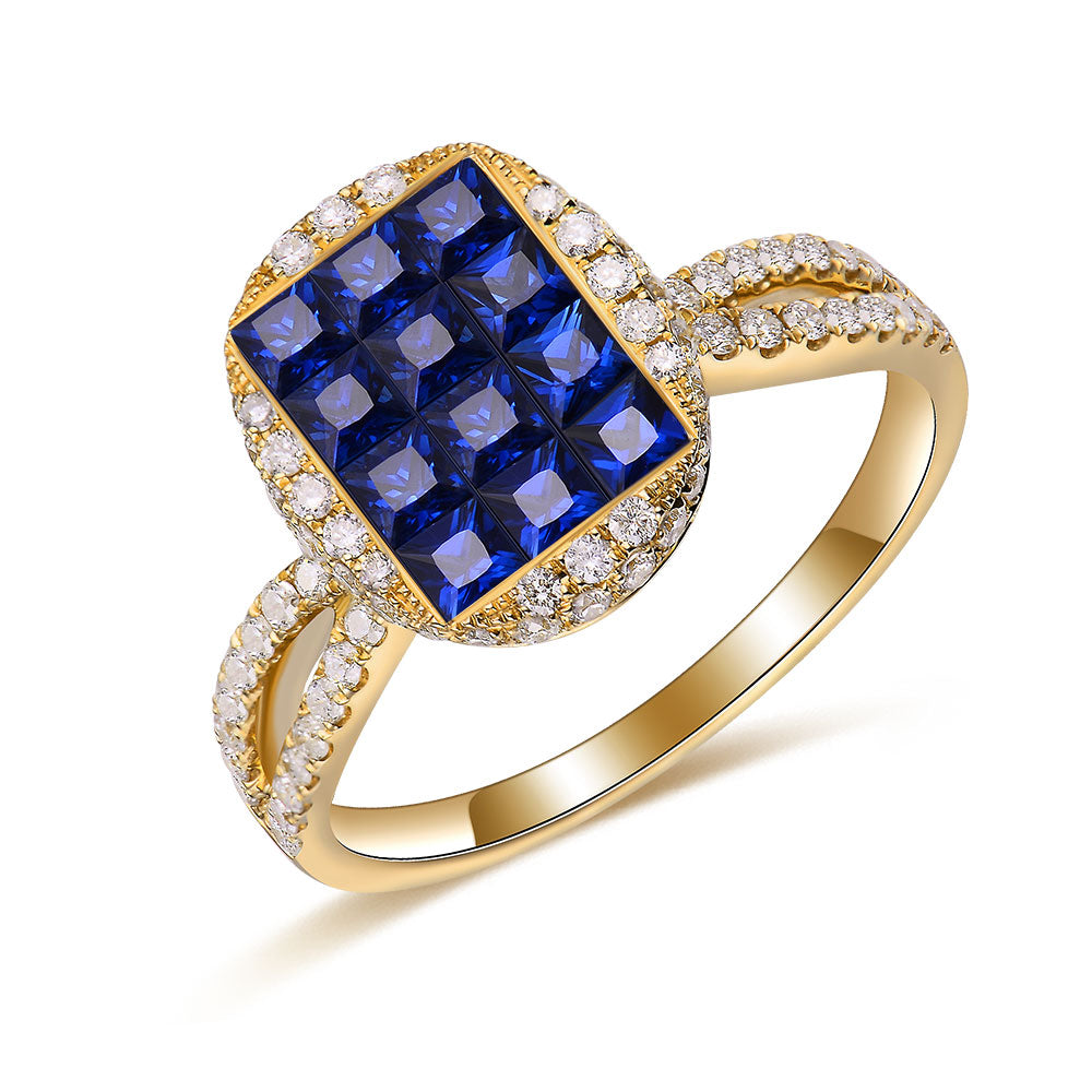 Twist Ring with Blue Sapphire