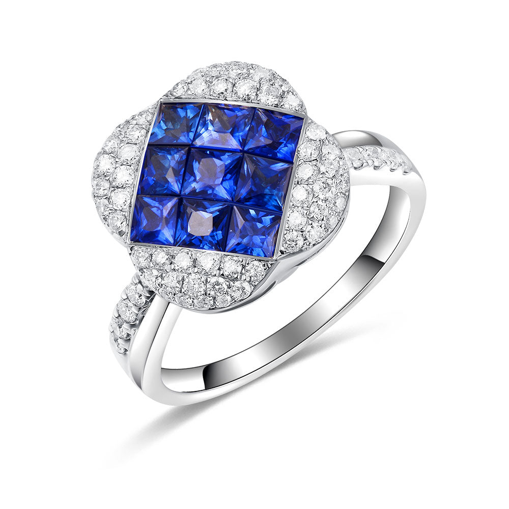 Twist Ring with Blue Sapphire