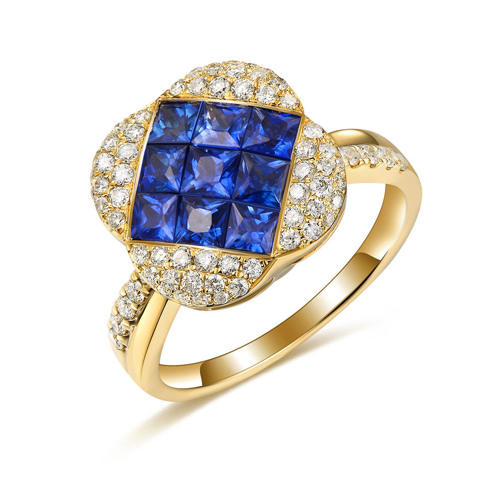 Twist Ring with Blue Sapphire
