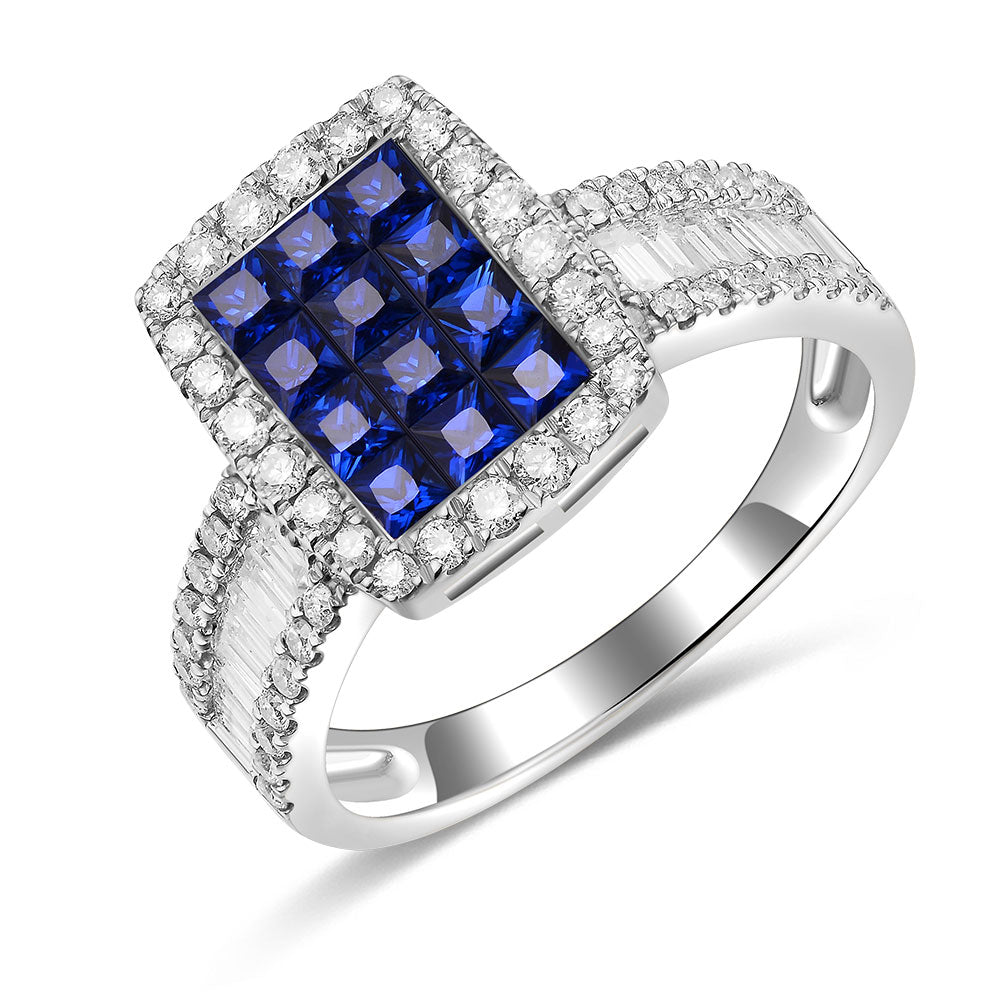 Twist Ring with Blue Sapphire