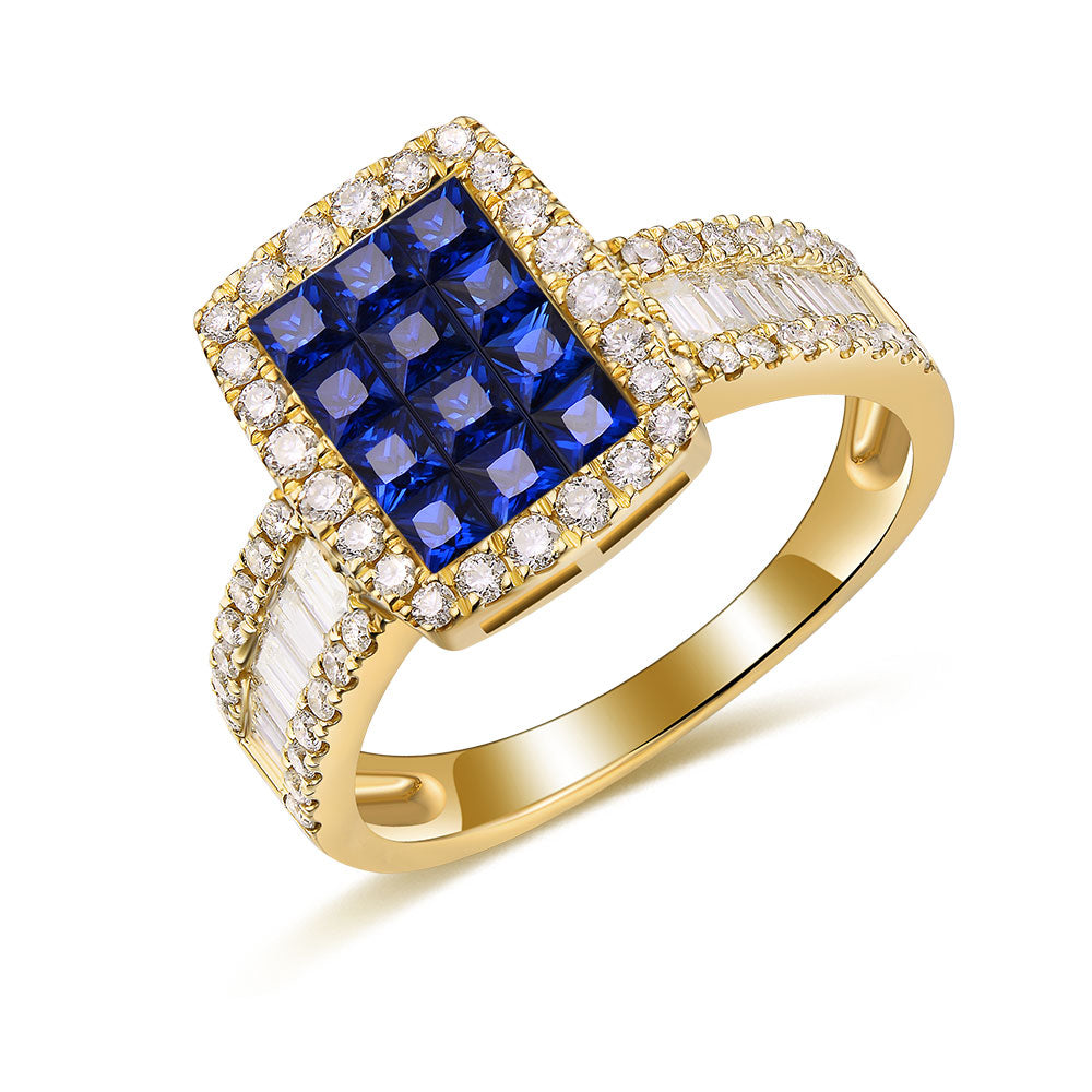 Twist Ring with Blue Sapphire