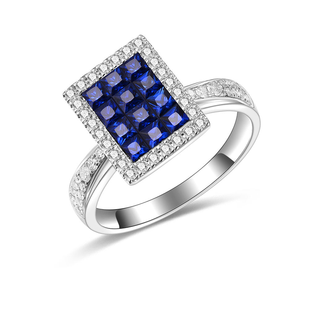 Twist Ring with Blue Sapphire