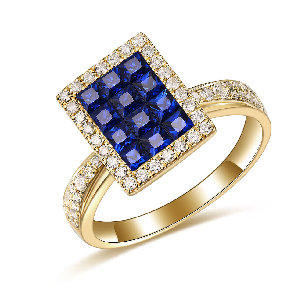 Twist Ring with Blue Sapphire