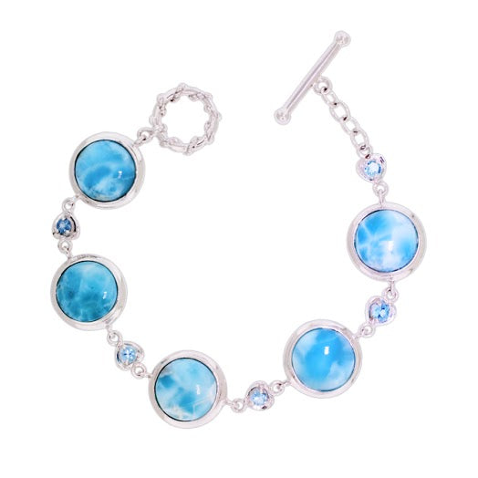 Beautiful Larimar Bracelet in Sterling Silver