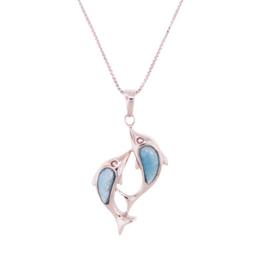 Beautiful Larimar Pendant in Sterling Silver