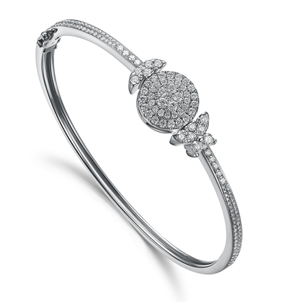 Flip White Gold Bangle with Blue and White Diamond Flip Bangle