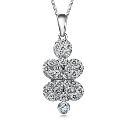 Flip White Gold Pendant with Blue and White diamonds