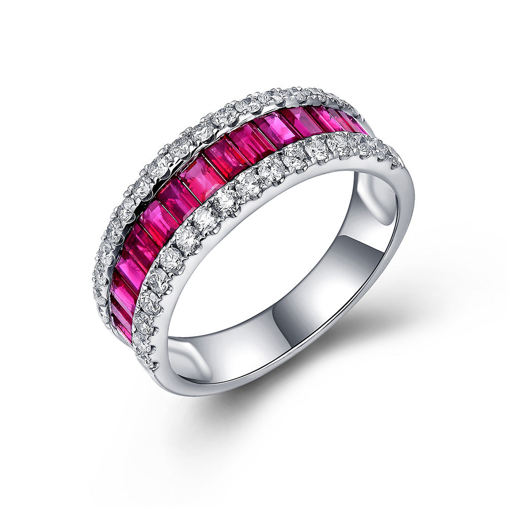 RUBY BAGUETTE COLOR STONE RING