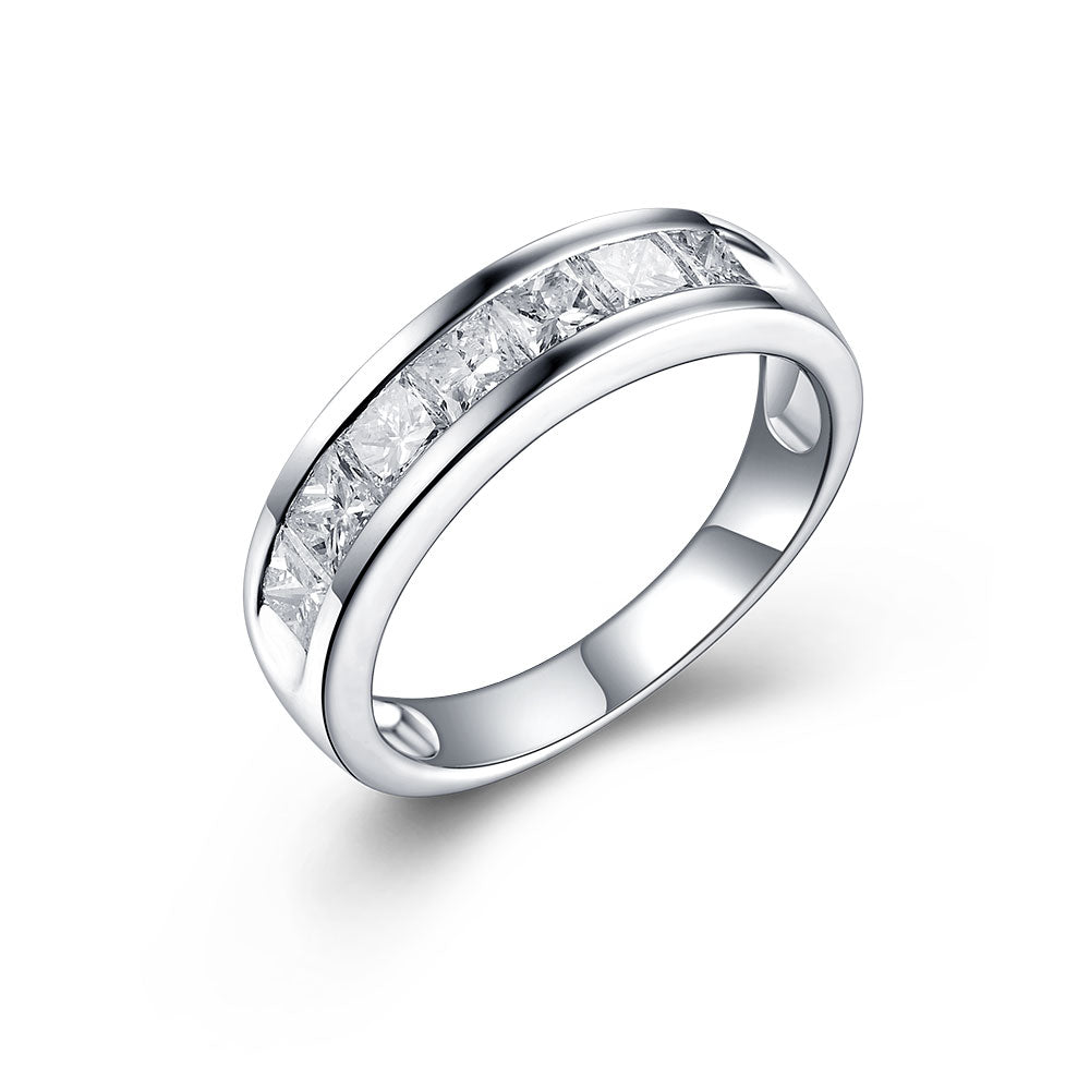 Princess Cut Channel Set Band