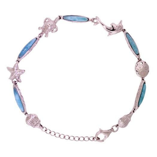 Beautiful Larimar Bracelet in Sterling Silver