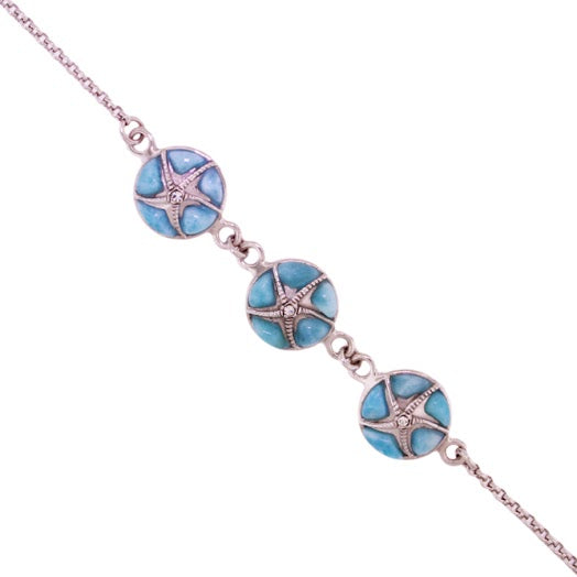 Beautiful Larimar Bracelet in Sterling Silver