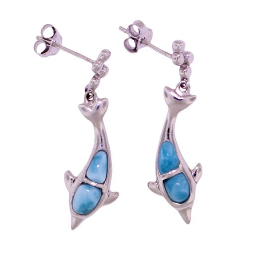 Beautiful Larimar Earring in Sterling Silver