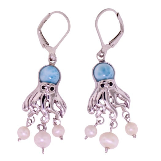 Beautiful Larimar Earring in Sterling Silver
