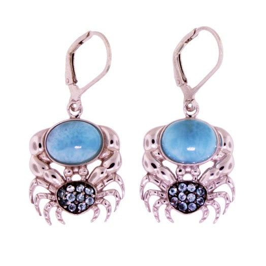 Beautiful Larimar Earring in Sterling Silver