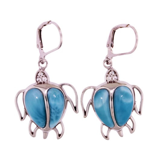 Beautiful Larimar Earring in Sterling Silver