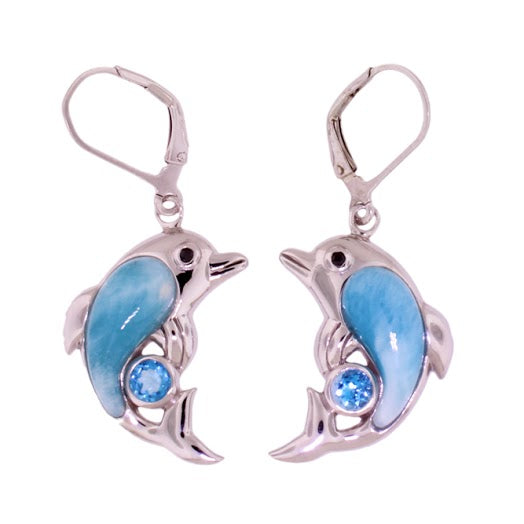 Beautiful Larimar Earring in Sterling Silver