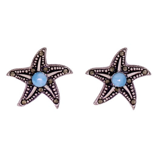 Beautiful Larimar Earring in Sterling Silver