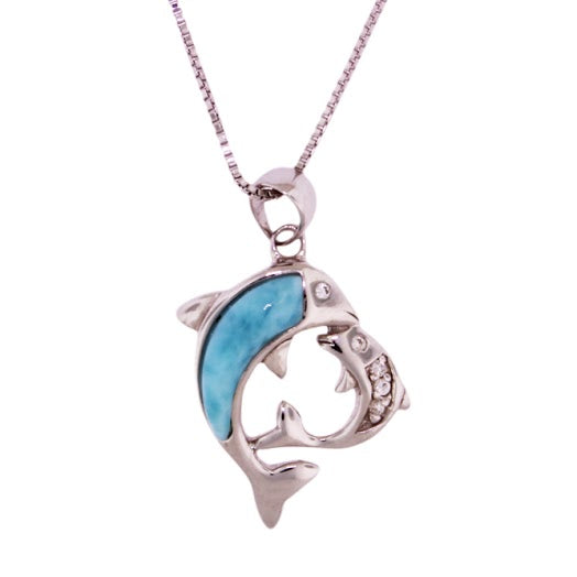 Beautiful Larimar Pendant in Sterling Silver
