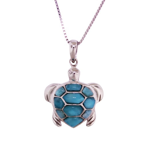Beautiful Larimar Pendant in Sterling Silver