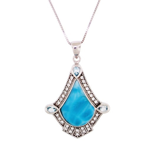 Beautiful Larimar Pendantin Sterling Silver