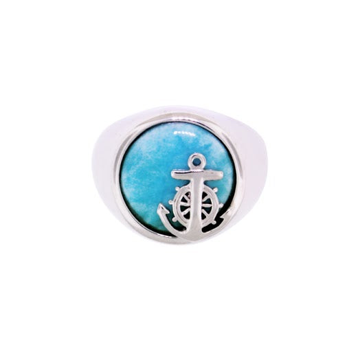 Beautiful Larimar Ring in Sterling Silver